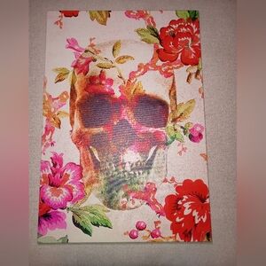 NWT, Skull & Flower Canvas Painting, 18x26